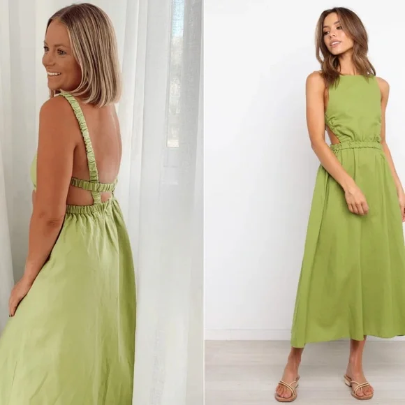 forever 21 green t shirt dress Laurel Velvet Midi Dress - Emerald Green main image 1